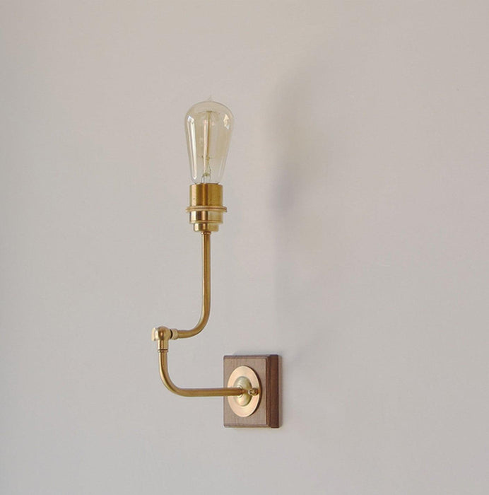 Ogilvy brushed brass & wood wall light - DWHOME