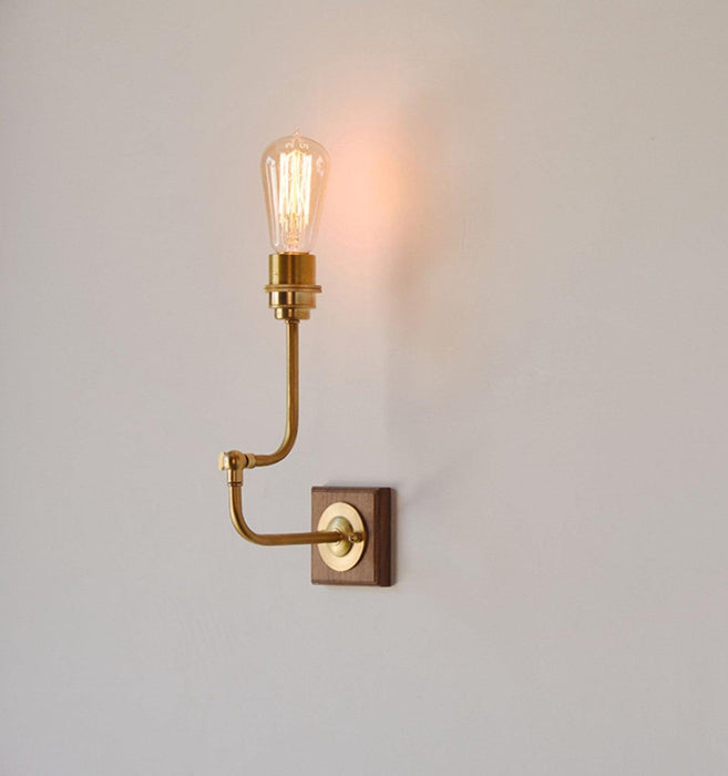 Ogilvy brushed brass & wood wall light - DWHOME