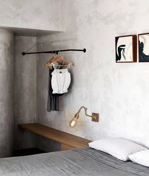 Ogilvy brushed brass & wood wall light - DWHOME