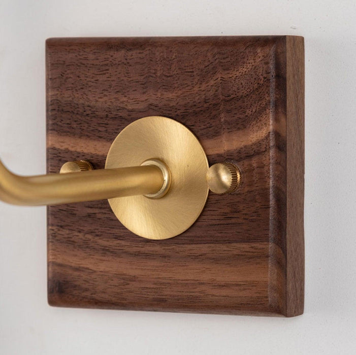 Ogilvy brushed brass & wood wall light - DWHOME