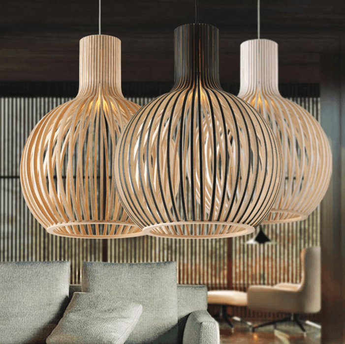 Wooden Birdcage Pendant Lamp - DWHOME