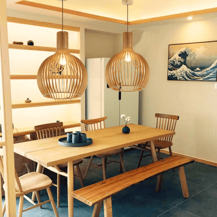 Wooden Birdcage Pendant Lamp - DWHOME