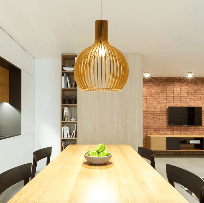 Wooden Birdcage Pendant Lamp - DWHOME