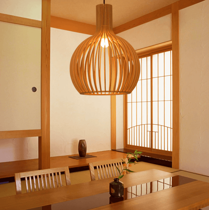 Wooden Birdcage Pendant Lamp - DWHOME