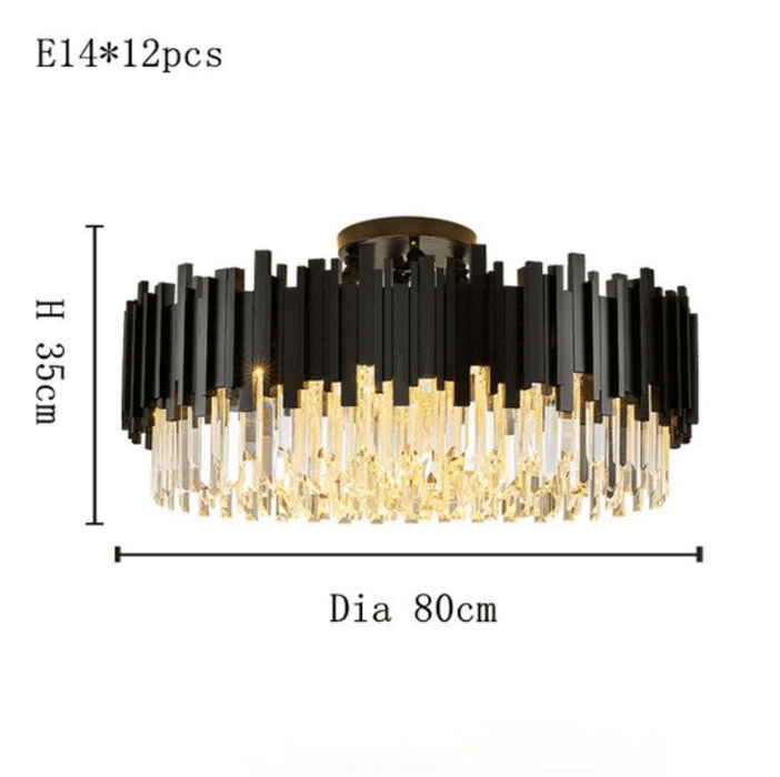 Gio Flush Mount Chandelier, Black - DWHOME