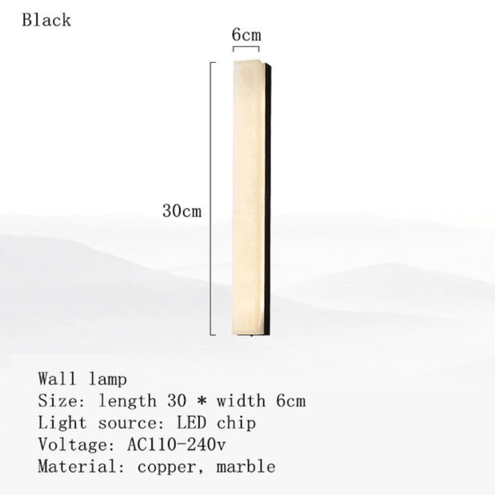 Applique en marbre Collection Moonshade, Noir-DWHOME