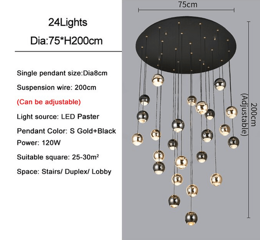 Multi Pendant Modern Duplex Chandelier-DWHOME