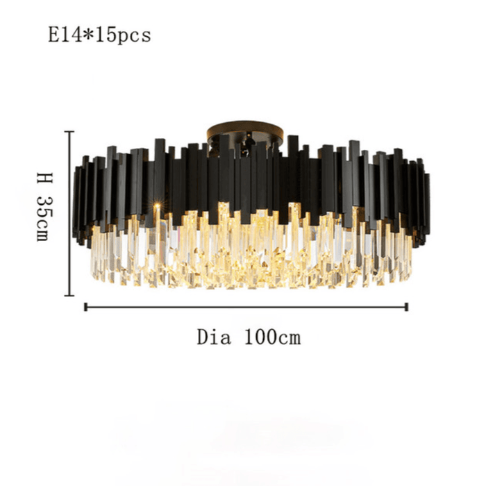 Gio Flush Mount Chandelier, Black - DWHOME