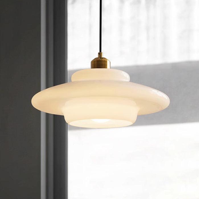 Miller Art Deco Milk Glass Pendant Light - DWHOME
