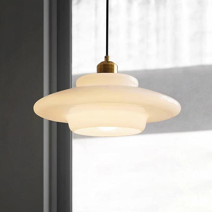 Miller Art Deco Milk Glass Pendant Light-DWHOME