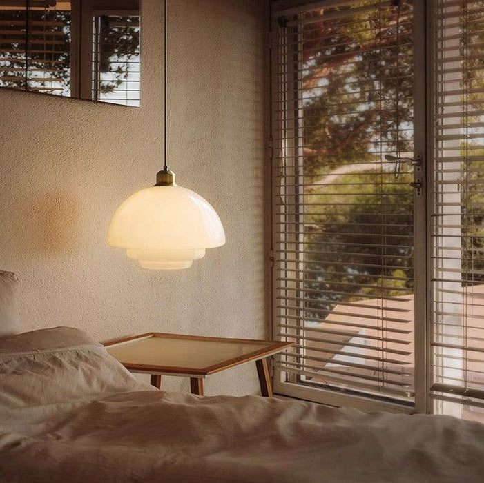 Miller Art Deco Milk Glass Pendant Light - DWHOME