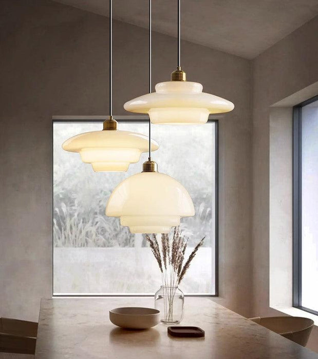 Miller Art Deco Milk Glass Pendant Light - DWHOME