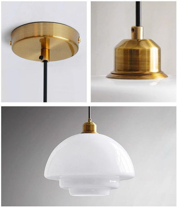 Miller Art Deco Milk Glass Pendant Light - DWHOME