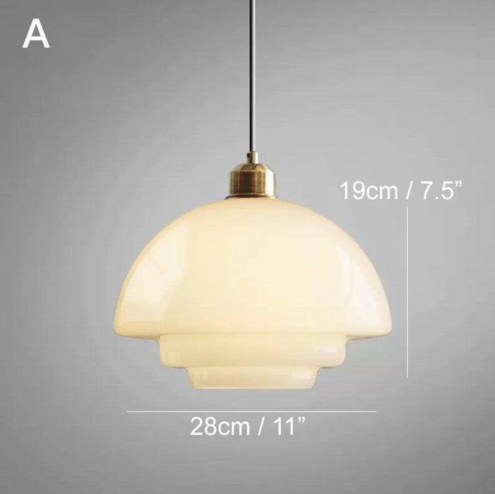 Miller Art Deco Milk Glass Pendant Light - DWHOME