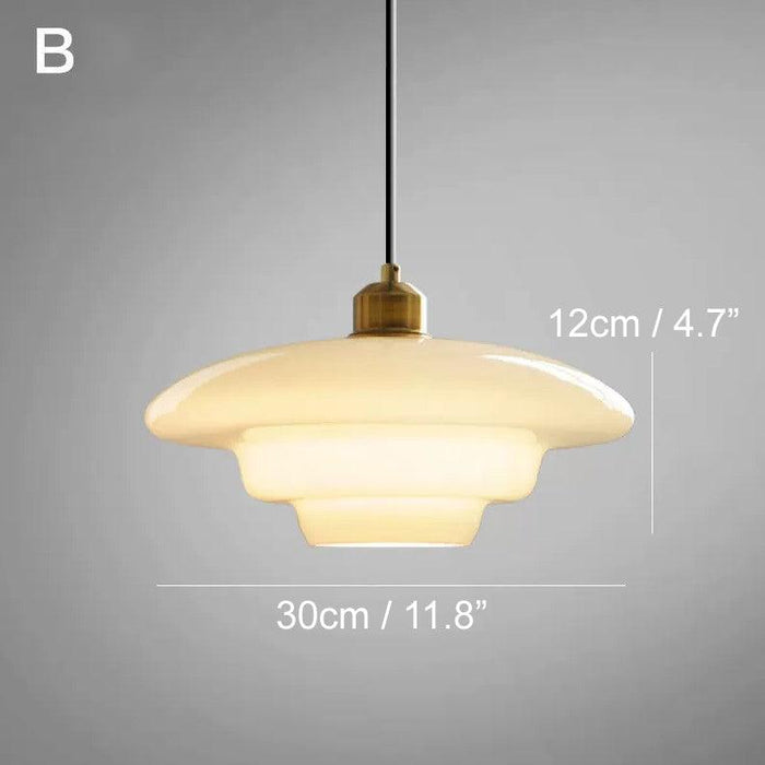 Miller Art Deco Milk Glass Pendant Light - DWHOME