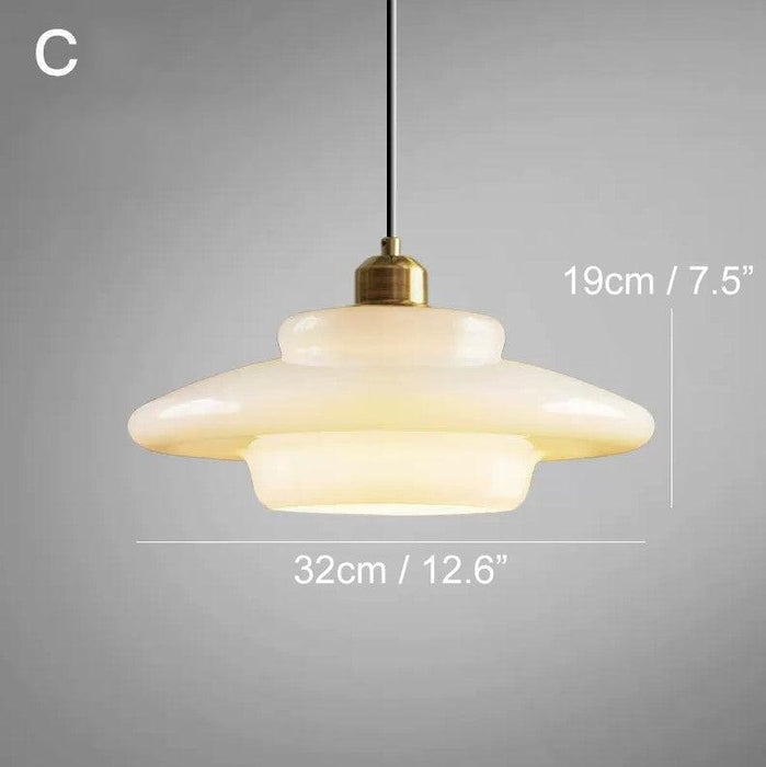 Miller Art Deco Milk Glass Pendant Light - DWHOME