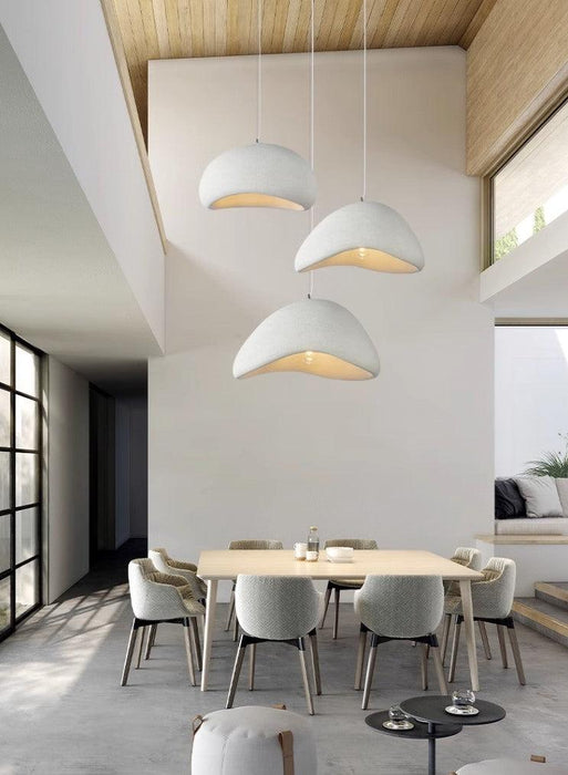 Stucco textured pebble stone plaster pendant light - DWHOME