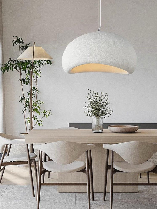 Stucco textured pebble stone plaster pendant light - DWHOME