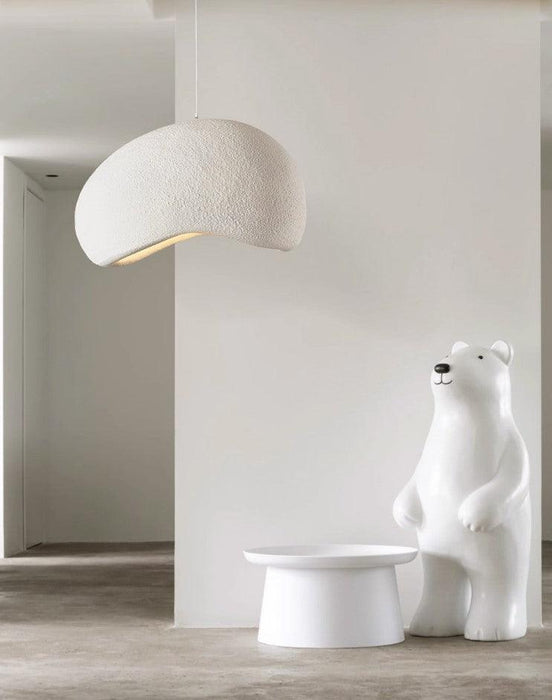 Stucco textured pebble stone plaster pendant light - DWHOME
