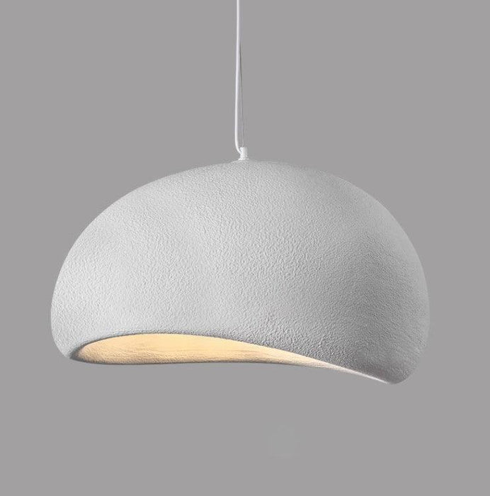 Stucco textured pebble stone plaster pendant light - DWHOME