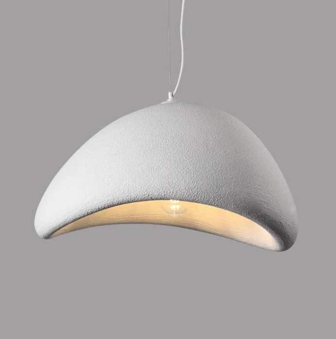 Stucco textured pebble stone plaster pendant light - DWHOME