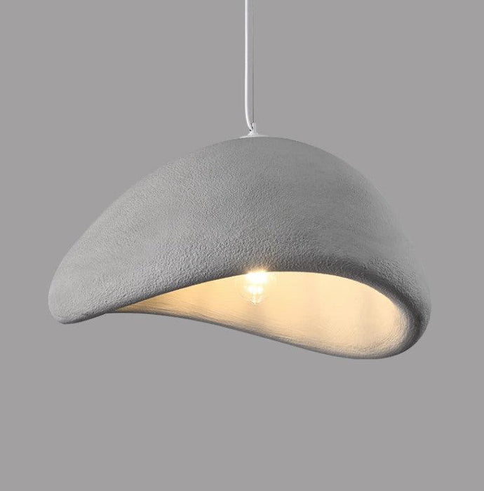 Stucco textured pebble stone plaster pendant light - DWHOME
