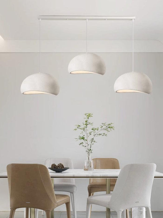 Stucco textured pebble stone plaster pendant light - DWHOME
