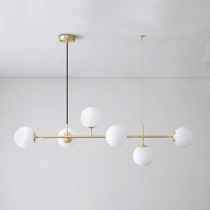 Olive Tree 5 Head Branch Milky Glass Kitchen Island Pendant Light - DWHOME