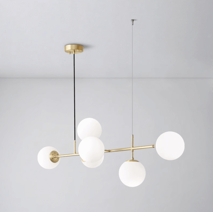 Olive Tree 5 Head Branch Milky Glass Kitchen Island Pendant Light - DWHOME