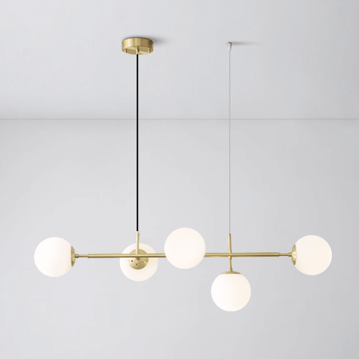 Olive Tree 5 Head Branch Milky Glass Kitchen Island Pendant Light - DWHOME
