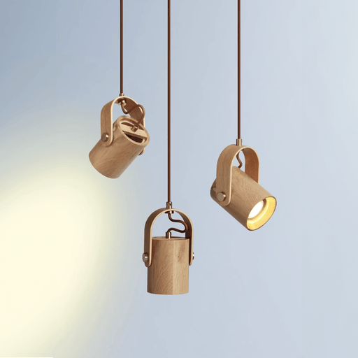 Umea Wooden Spotlight Pendant Light-DWHOME