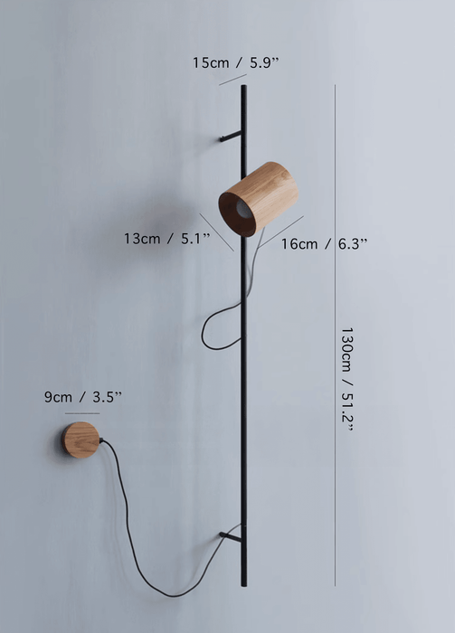 Umea Wooden Spotlight With Railing Wall Light - DWHOME