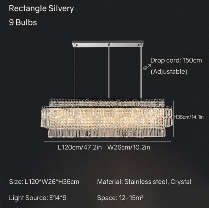Stefano 47" Lustre de cuisine en cristal - DWHOME