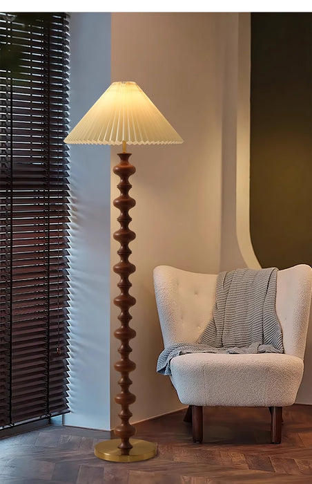 Sculpted Rhythm Wood Floor Lamp - Vakkerlight