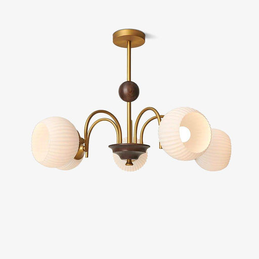 Sculptural Glass Ribbed Chandelier-DWHOME