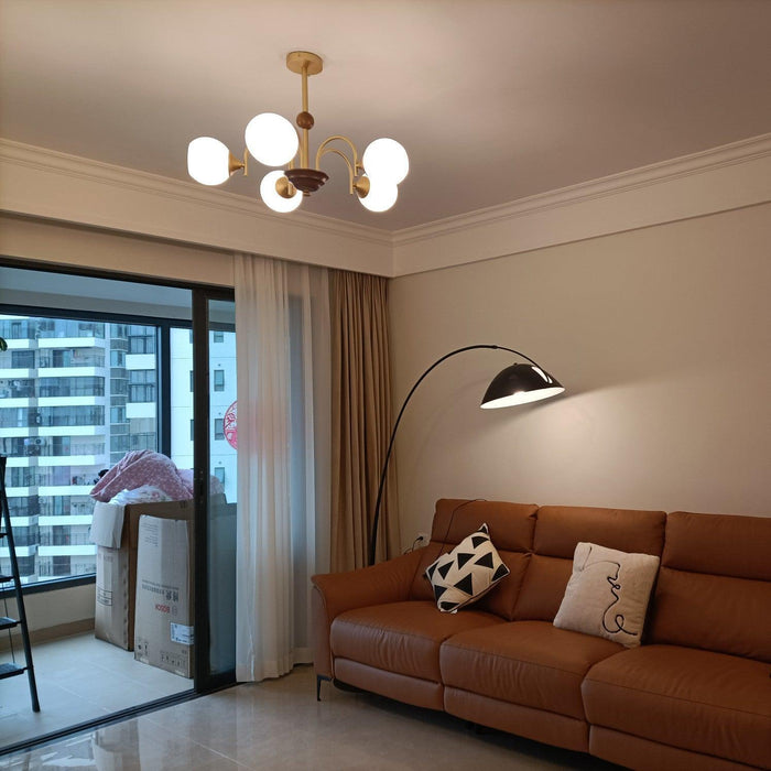 Sculptural Glass Ribbed Chandelier-DWHOME