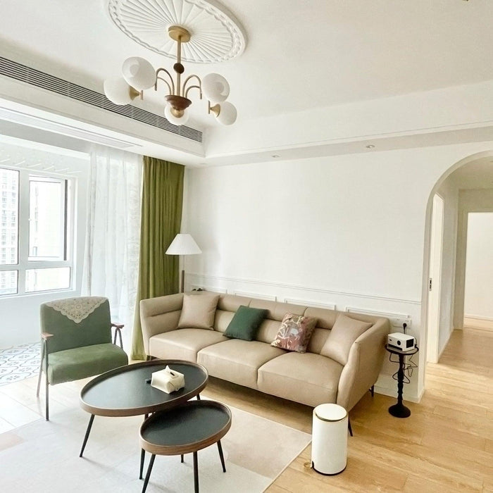 Sculptural Glass Ribbed Chandelier-DWHOME
