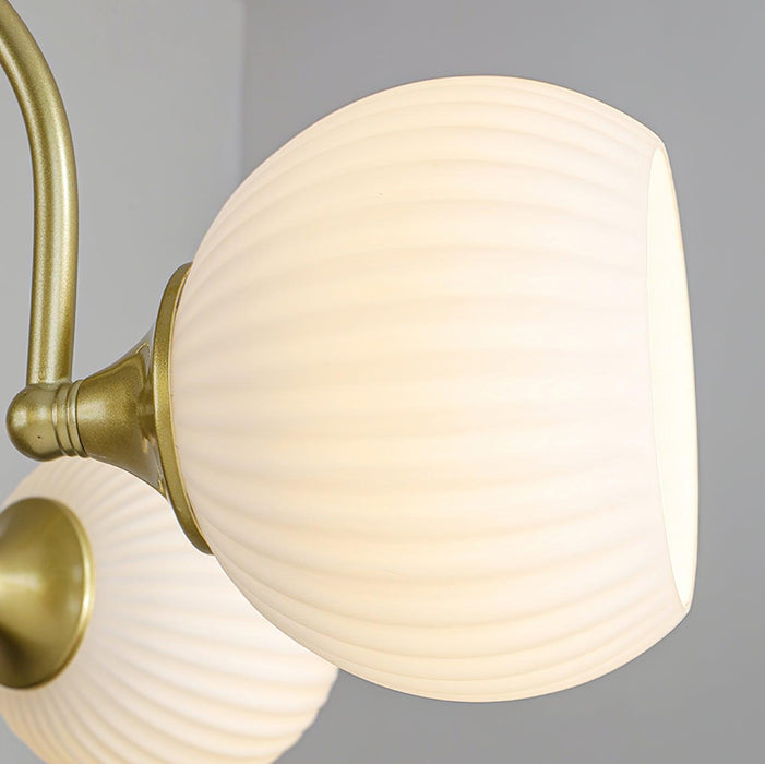 Sculptural Glass Ribbed Chandelier-DWHOME
