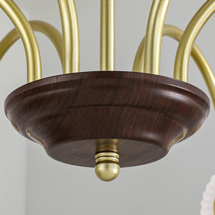 Sculptural Glass Ribbed Chandelier-DWHOME