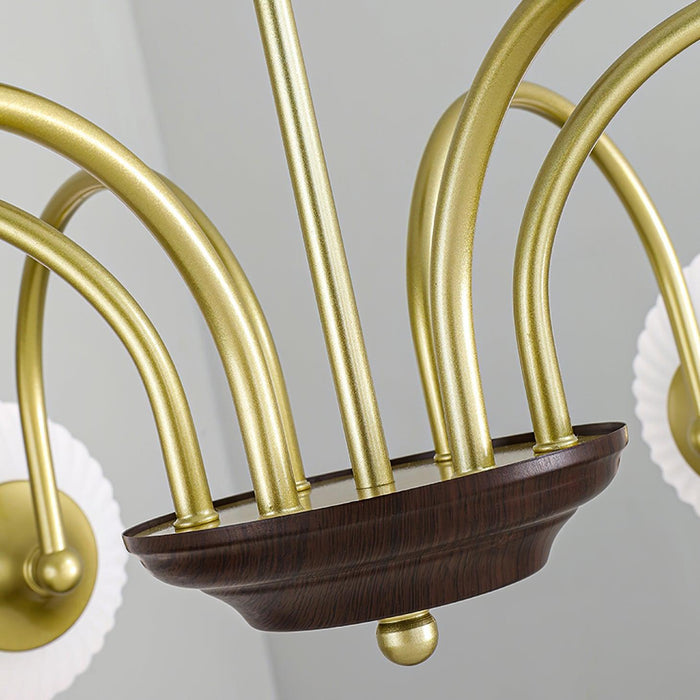Sculptural Glass Ribbed Chandelier-DWHOME
