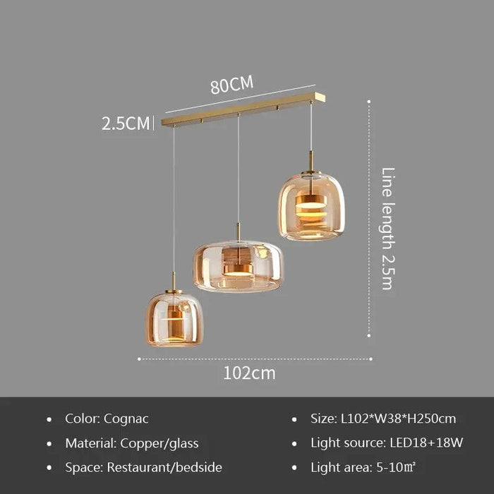 Modern Glass Pendant Light luxury Chandelier Deco Nordic Led Hanging Light Fixtures Bedroom Modern Luminaire Suspension lamp - DWHOME
