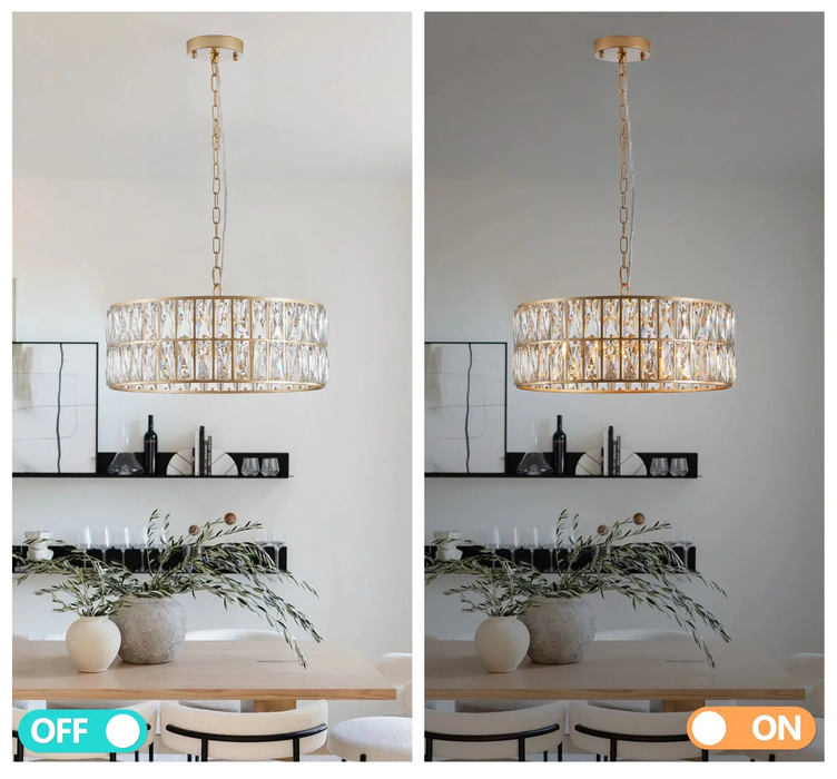 Bacci Crystal Drum Chandelier-DWHOME