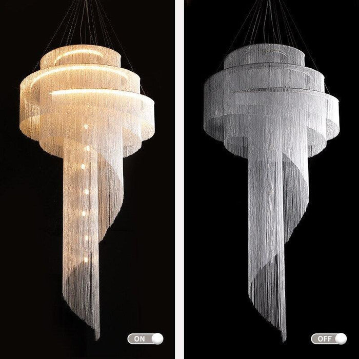 Cadena Metal Chain Tassel Entryway Chandelier - DWHOME