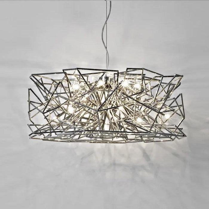 Luxury Silver LED Chandelier - Modern Stainless Steel - DWHOME