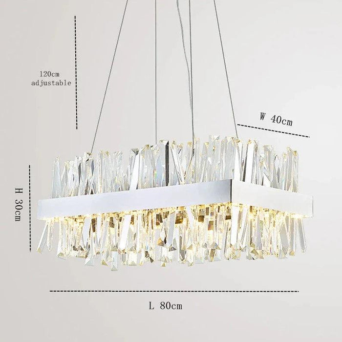 Calvi Crystal Rectangular Chandelier - DWHOME