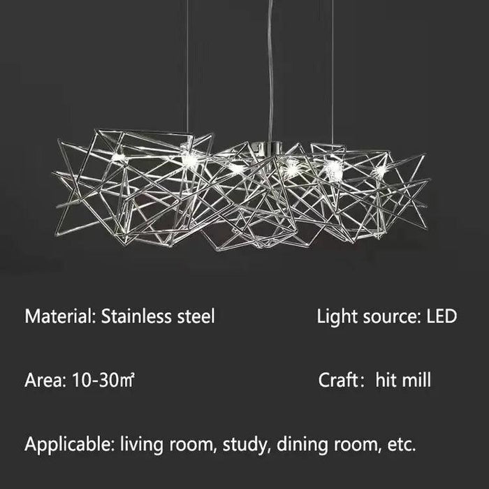 Luxury Silver LED Chandelier - Modern Stainless Steel - DWHOME