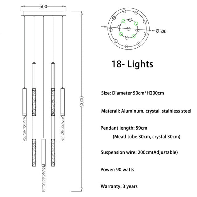 Modern LED Foyer Chandelier-DWHOME