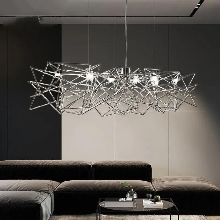 Luxury Silver LED Chandelier - Modern Stainless Steel - DWHOME