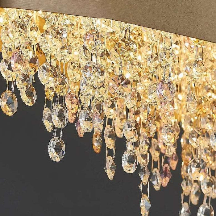 Alleri Brushed Stainless Steel Crystal Dining Room Chandelier - DWHOME