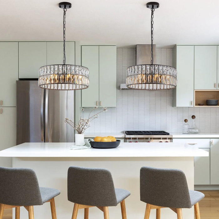 Bacci Crystal Drum Chandelier-DWHOME